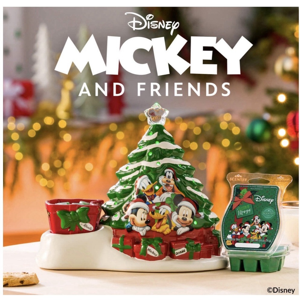 Scentsy Christmas With Disney Mickey Minnie Holiday Warmer LED Original Box